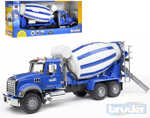 BRUDER 02814 (2814) Nákladní auto Mack Granite - domíchávač betonu modrý