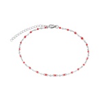 Dámský řetízek na nohu z chirurgické oceli - červený