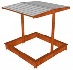 Pískoviště čtverec 120 x 120 cm  se stříškou