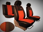 Automega Autopotahy Škoda Fabia I, kožené s alcantarou EXCLUSIVE cíhlově červené, dělená