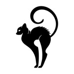 Samolepka nahrbená kočka na auto a motorku, tuning nálepka (2976)