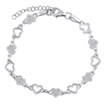 Dámský zlatý náramek Felicita zdobený srdíčky a Brilliance Zirconia