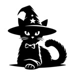 Samolepka čarodějnická kočka na auto a motorku, tuning nálepka (5921)