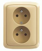 Zásuvka jednonásobná  plus  clonky TANGO béžová