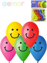 GEMAR Balónky nafukovací 26cm Pastelové barevné potisk SMILE set 10ks