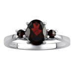 Stříbrný prsten s pravým přírodním Granátem Arane