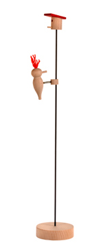 Originální dřevěná hračka - datel s budkou