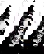 Maska latex Halloween svítící - lebka s kápí