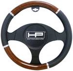 HP Autozubehör potah na volant (Ø x v) 39 cm x 4 cm polyuretan (PU) 3barevná, černá, dřevo, hliník 37 - 39 cm