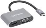 Manhattan USB-C® dokovací stanice USB-C to HDMI  a  VGA 4-in-1 Docking-Konverter Vhodné pro značky (dokovací stanice pro notebook): univerzální napájení USB-C®