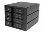 StarTech.com 4-Bay Mobile Rack Backplane - Trayless Hot Swap Mobile Rack Backplane for 3.5in SAS II, SATA III - 6 Gbps HDD (HSB4SATSASBA) - Skladovací mobilní rack - 2.5" - černá