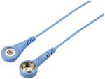 TRU COMPONENTS TC-12358912 ESD zemnicí kabel světle modrá 1.80 m tlačítko 4 mm , tlačítko 10 mm