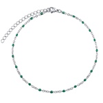 Dámský řetízek na nohu z chirurgické oceli -  tmavě zelený