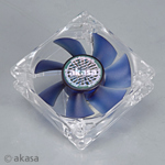 Akasa AK-FN051 ventilátor 8cm modrý regulace ot.