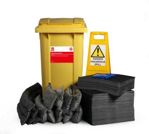 Sada na rozlité kapaliny, obsah sady: 15´ Haz, 170 x nalepovací elektrody, 5 x 3 m sock, 6 x polštáře pro údržbu RS PRO