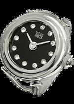 Dámské hodinky Ring Watch – barevná kombinace nerez ocel / černý ciferník / ocelový pásek