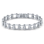 Motocyklový řetěz na ruku z chirurgické oceli 22 cm - design moto a cyklistický řetěz