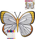 KARNEVAL Křídla motýlí na záda kreativní set s 6 fixy k vybarvení