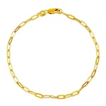 Zlatý náramek Paper Clip Flat 2,4 mm - Y