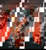 Maska latex Ďábel velké rohy červený