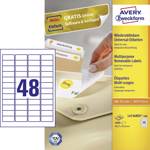 Avery-Zweckform L4736REV-100 univerzální etikety 45.7 x 21.2 mm papír bílá 4800 ks přemístitelné inkoustová tiskárna, laserová tiskárna, barevná laserová