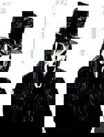 Maska latex Vřískot s kloboukem a vlasy, úzký