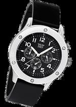 Pánské hodinky Rubber & Steel – barevná kombinace nerez ocel / černý ciferník / černý řemínek