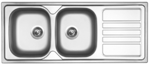 Dřez OKIO 1200 DUO V, 0,7, nerezový, leštěný