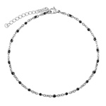 Dámský řetízek na nohu z chirurgické oceli - černý