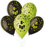 GEMAR Balónky nafukovací 26cm potisk narozeniny HAPPY B-DAY set 5ks