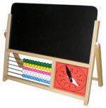 Dřevěná tabule malá s hodinami / dětská dřevěná tabule