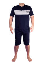 Adrian bavlněné pánské pyžamo krátké nohavice L tmavě modrá