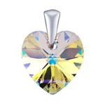 Stříbrný přívěsek se Swarovski® Crystals SRDCE 14mm AB