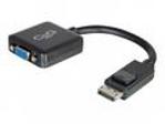 C2G 8in DisplayPort to VGA Adapter - DP to VGA Adapter Converter - Black - M, F - Kabel DisplayPort - DisplayPort (M) do HD-15 (VGA) (F) - 20.32 cm - opatřený západkou - černá