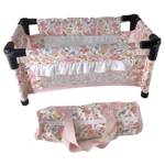 Postýlka pro panenky s cestovní taškou 42x23x20cm