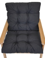 Polstr na zahradní křeslo s nízkým opěradlem - látka tmavě šedý melír | RYCHLÉ DODÁNÍ