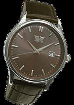 Pánské hodinky Ambassador – barevná kombinace nerez ocel / hnědý ciferník / hnědý řemínek