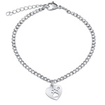 Dámský náramek z chirurgické oceli s přívěskem srdíčka a tlapkou Morty