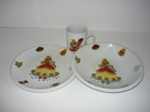 Dětská třídílná jídelní porcelánová sada PRINCEZNIČKA NA BÁLE