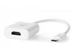 NEDIS redukční kabel s adaptérem, USB-C zástrčka – HDMI zásuvka, bílý, plastový sáček, 20cm