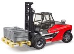 Bruder 2513 Linde HT 160D vysokozdvižný vozík s paletou a třemi boxy