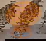 Ratanový papasan houpací medový polstr okrový SLEVA 7 %  | RYCHLÉ DODÁNÍ