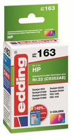 Edding Ink náhradní HP 22XL, C9352AE kompatibilní barva EDD-163 18-163