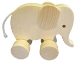 Dřevěný slon na kolečkách - hračka pro nejmenší