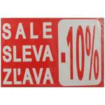 Papírový banner, plakát SKONTO 500 x 350 mm, "SALE -10%", červený, 5ks