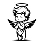 Samolepka andílek na auto a motorku, tuning nálepka (6243)