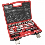 DEDRA gola sada 1/2", 1/4" 72-dílná, hlavice + hlavice s bity, 17K072 17K072