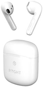 RYGHT WAYS2 Headset do uší (In Ear) Bluetooth® stereo bílá Indikátor nabití, headset, Nabíjecí pouzdro, dotykové ovládání