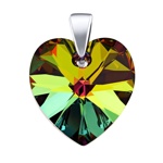Stříbrný přívěsek SRDCE 14mm Vitrail Medium se Swarovski® Crystals