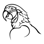 Samolepka ara papoušek na auto a motorku, tuning nálepka (5668)